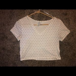 Polka Dot Cropped T-shirt